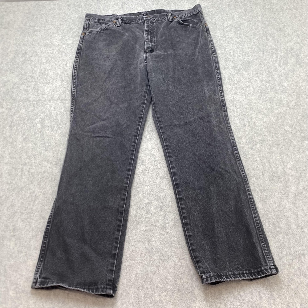Wrangler Mens 936WBK Gray Charcoal Regular Straight Jeans 38x30 (Fits 36x28)